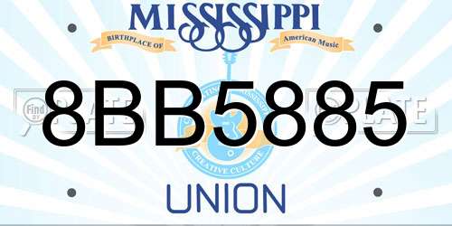 8BB5885 Mississippi License Plate