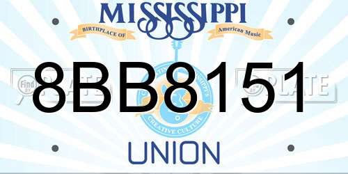 8BB8151 Mississippi License Plate