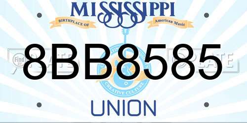 8BB8585 Mississippi License Plate