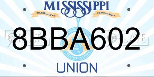 8BBA602 Mississippi License Plate