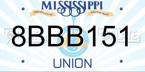8BBB151 Mississippi License Plate