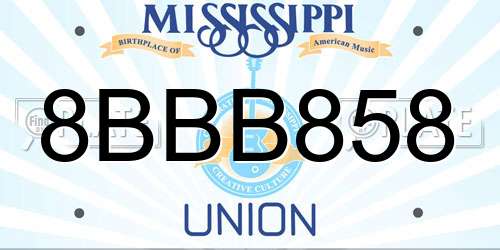 8BBB858 Mississippi License Plate
