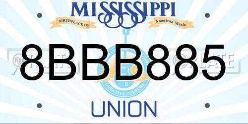 8BBB885 Mississippi License Plate