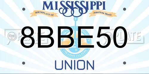 8BBE50 Mississippi License Plate