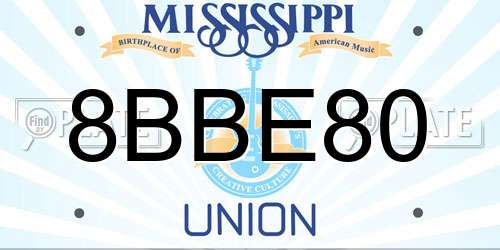 8BBE80 Mississippi License Plate