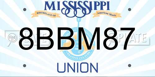 8BBM87 Mississippi License Plate