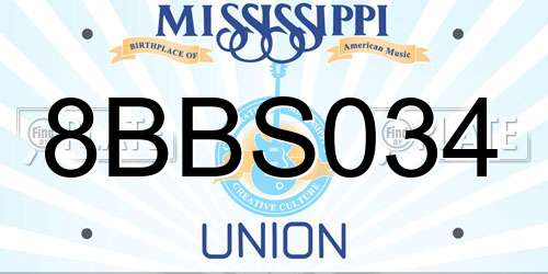 8BBS034 Mississippi License Plate