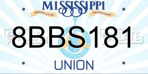 8BBS181 Mississippi License Plate