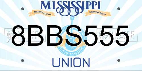 8BBS555 Mississippi License Plate