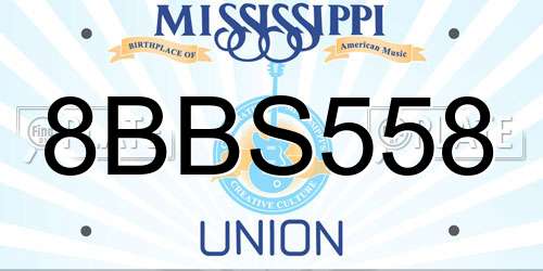 8BBS558 Mississippi License Plate