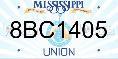 8BC1405 Mississippi License Plate