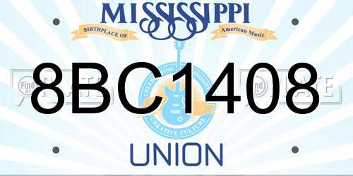 8BC1408 Mississippi License Plate