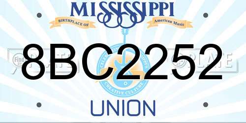 8BC2252 Mississippi License Plate