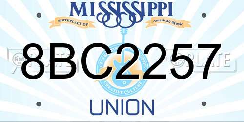8BC2257 Mississippi License Plate
