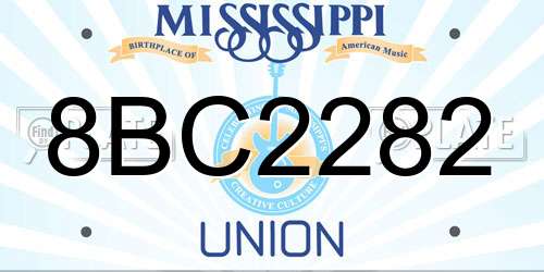 8BC2282 Mississippi License Plate