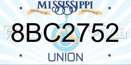 8BC2752 Mississippi License Plate