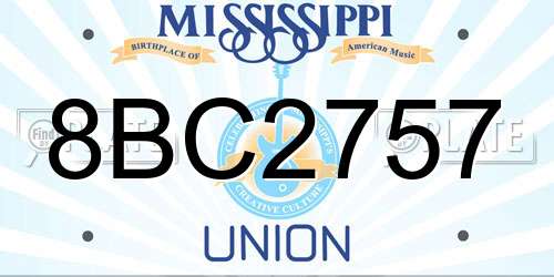 8BC2757 Mississippi License Plate