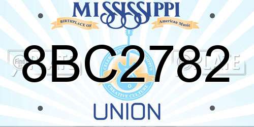 8BC2782 Mississippi License Plate