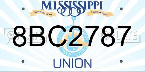 8BC2787 Mississippi License Plate