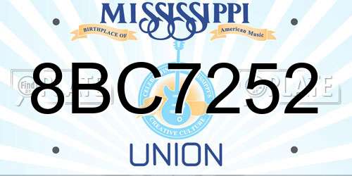 8BC7252 Mississippi License Plate