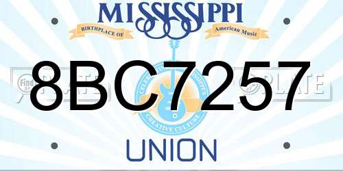8BC7257 Mississippi License Plate