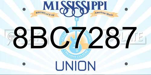 8BC7287 Mississippi License Plate