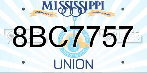8BC7757 Mississippi License Plate