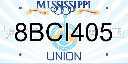 8BCI405 Mississippi License Plate