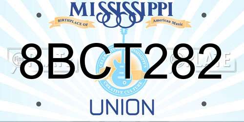 8BCT282 Mississippi License Plate