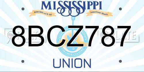 8BCZ787 Mississippi License Plate