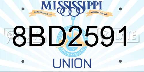 8BD2591 Mississippi License Plate