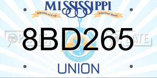 8BD265 Mississippi License Plate
