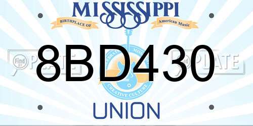 8BD430 Mississippi License Plate