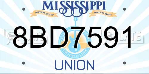 8BD7591 Mississippi License Plate