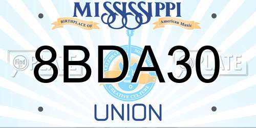 8BDA30 Mississippi License Plate