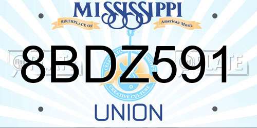 8BDZ591 Mississippi License Plate