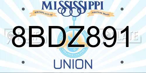 8BDZ891 Mississippi License Plate