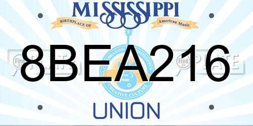 8BEA216 Mississippi License Plate