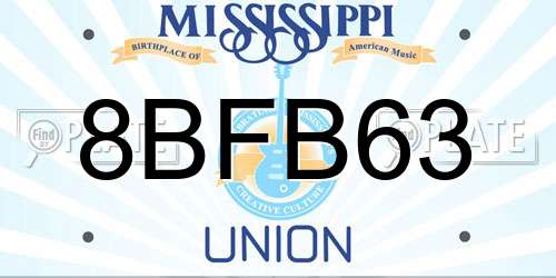 8BFB63 Mississippi License Plate