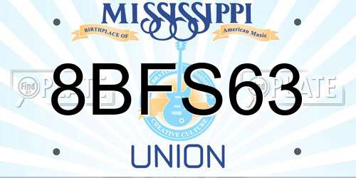 8BFS63 Mississippi License Plate