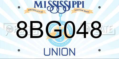 8BG048 Mississippi License Plate