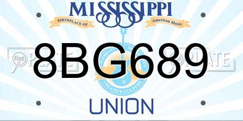 8BG689 Mississippi License Plate