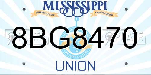 8BG8470 Mississippi License Plate
