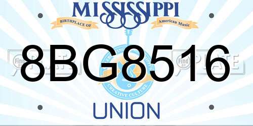 8BG8516 Mississippi License Plate