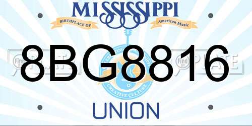 8BG8816 Mississippi License Plate