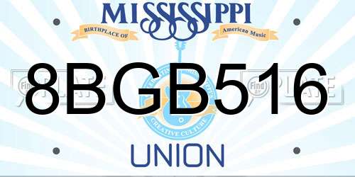 8BGB516 Mississippi License Plate