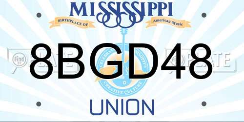 8BGD48 Mississippi License Plate