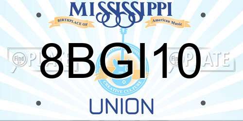 8BGI10 Mississippi License Plate