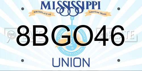 8BGO46 Mississippi License Plate