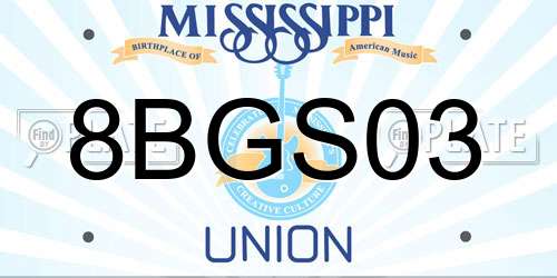 8BGS03 Mississippi License Plate